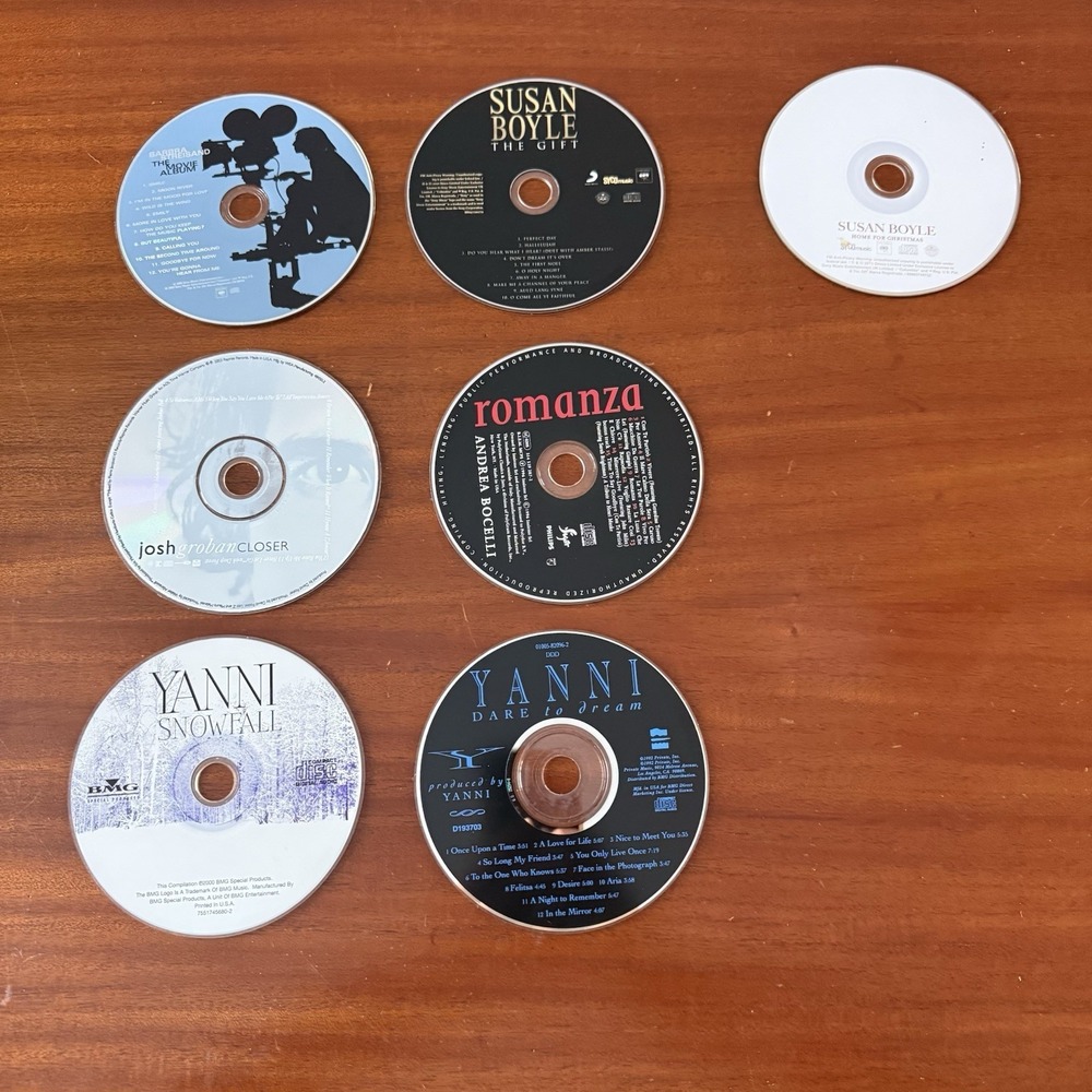 Lot 7 Classical Vocal CDs Bocelli Groban Boyle Streisand Yanni‎